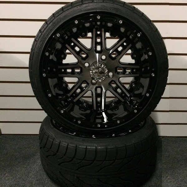 14″ Aluminum Cart Wheels and Tire Combo