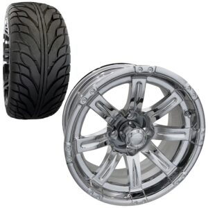 Golf Cart 215x35x14 TA White Black Gloss